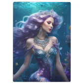 Mermaid Lila Hair Klemmbrett (Rückseite)