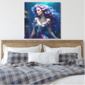 Mermaid Lila Hair Leinwanddruck (Insitu (Schlafzimmer))