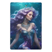 Mermaid Lila Hair Mini Klemmbrett (Rückseite)