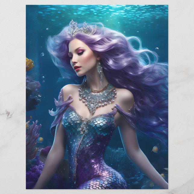 Mermaid Lila Hair Scrapbook (Vorderseite)