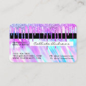 Mermaid Lila Holographic Glitzer Tropfen Credit Visitenkarte (Rückseite)