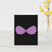 Mermaid Lila Seashell Bra Cartoon Graphic Karte (Gelbe Blume)