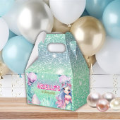 Mermaid lila und aquamariner Glitzer Gevor Box Geschenkschachtel