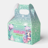 Mermaid lila und aquamariner Glitzer Gevor Box Geschenkschachtel (Vorderseite)