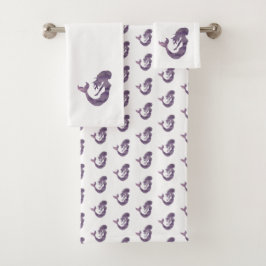 Mermaid Lila Waves Beach Badetuch Set