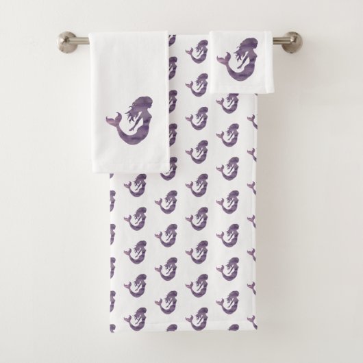 Mermaid Lila Waves Beach Badetuch Set (Insitu)