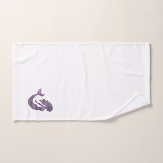 Mermaid Lila Waves Beach Badetuch Set (Handtuch)