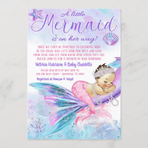 Mermaid Long Distance Baby Dusche by Mail Einladung