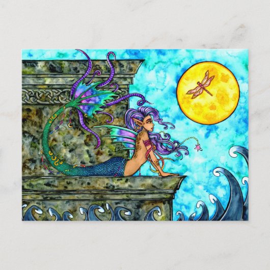 Mermaid Longing Postcard Postkarte (Vorderseite)