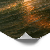 Mermaid Looking At Sailing Ship At Sunset Poster (Ecke)