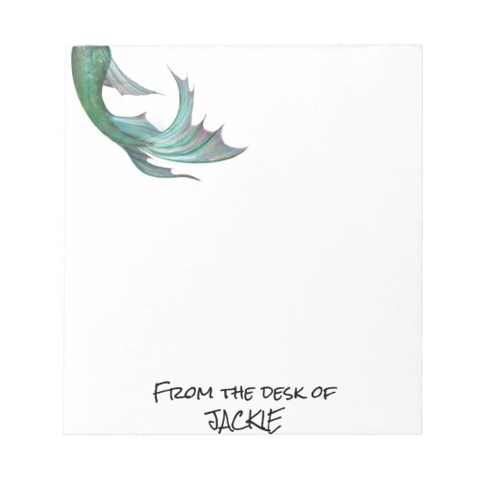 Mermaid Lover vom Schreibtisch aus Personalisiert Notizblock (Vorderseite)