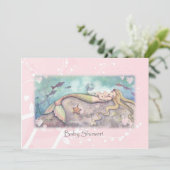 Mermaid Lullaby Baby Shower Einladungen (Stehend Vorderseite)