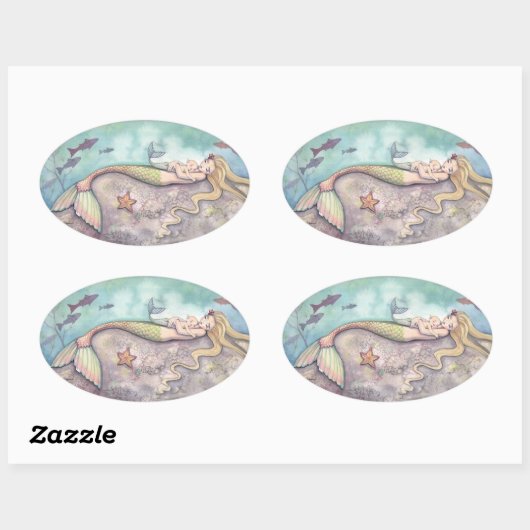 Mermaid Lullaby Fantasy Art Stickers (Blatt)