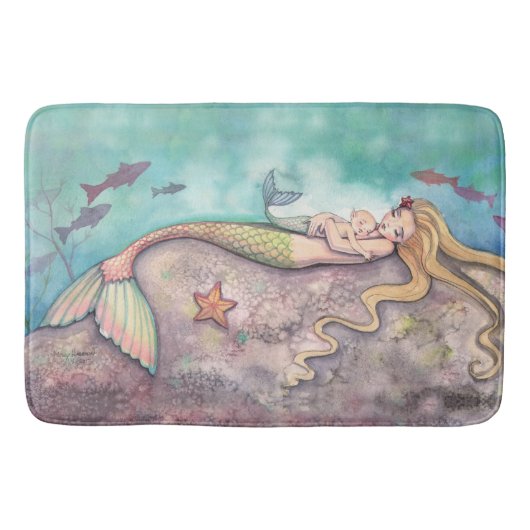 Mermaid Lullaby Mermaids Fantasy Art Illustration Badematte (Vorderseite)