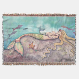 Mermaid Lullaby Mutter und Baby Fantasy Art Decke