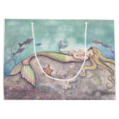 Mermaid Lullaby Mutter und Baby Mermaid Fantasy Große Geschenktüte (Rückseite)