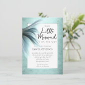 Mermaid Luxe | Meerwasserdusche Minze Grüne Aqua Einladung (Stehend Vorderseite)