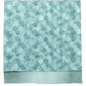 Mermaid Luxe Scale | Sea Mint Green Aqua Sheen Duschvorhang (Vorderseite)