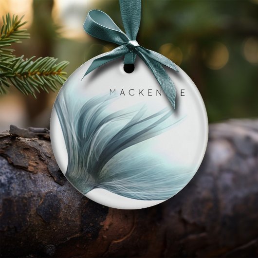 Mermaid Luxe Schwanz | Meeresfrüchte Grünes Aqua C Keramik Ornament