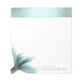 Mermaid Luxe Schwanz | Meeresfrüchte Grünes Aqua C Notizblock (Vorderseite)