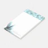 Mermaid Luxe Schwanz | Meeresfrüchte Grünes Aqua C Post-it Klebezettel (angewinkelt)