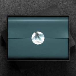 Mermaid Luxe Schwanz | Meeresfrüchte Grünes Aqua C Runder Aufkleber