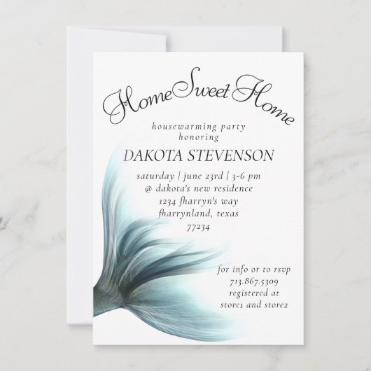 Mermaid Luxe | Seafoam Mint Green Zuhause Sweet Zu Einladung (Vorderseite)