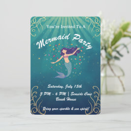 Mermaid Magic Birthday Invite Einladung
