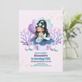 Mermaid Magical Birthday Party Einladung (Stehend Vorderseite)