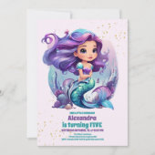 Mermaid Magical Birthday Party Einladung (Vorderseite)