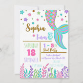 Mermaid Magical Birthday Pool Party Einladung (Vorderseite)