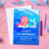 Mermaid Magical Sparkle Birthday Party Einladung