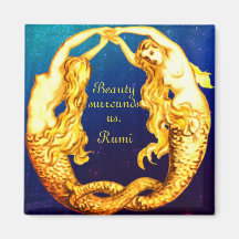 Mermaid Magnet mit Zitat von Rumi