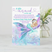 Mermaid Mail Baby Dusche Einladung (Stehend Vorderseite)