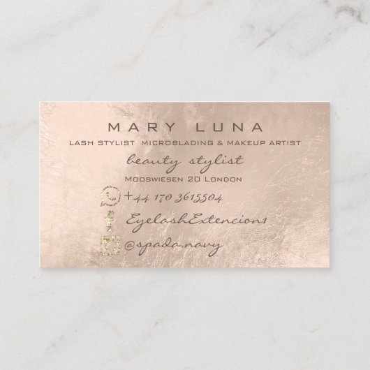 Mermaid Makeup Artist Lashes Pearl Hairdresser Visitenkarte (Rückseite)