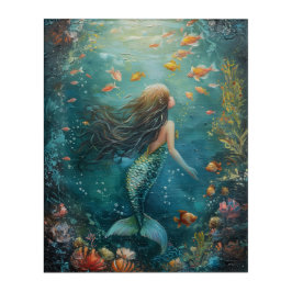 Mermaid-Malerei Acryl Wandkunst