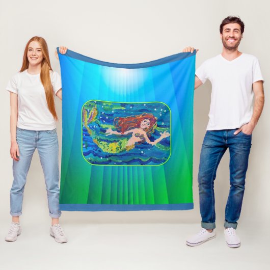 Mermaid-Malerei Fleecedecke (Beispiel)