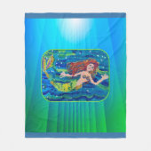 Mermaid-Malerei Fleecedecke (Vorderseite)