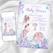 Mermaid Mama Baby Shower Einladungen