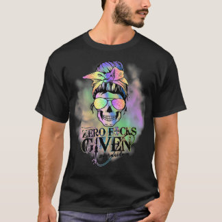 Mermaid Mama Life Messy Hair Bun Funny Skull Mutte T-Shirt