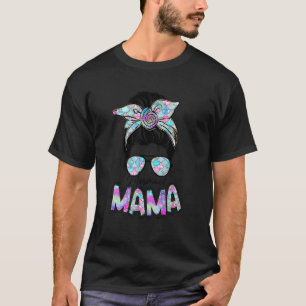 Mermaid Mama Messy Hair Bun Brillen Muttertag T-Shirt