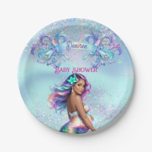Mermaid Mama Schwangerschaft Kinderdusche Pappteller