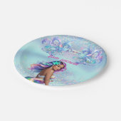Mermaid Mama Schwangerschaft Kinderdusche Pappteller (Schrägansicht)