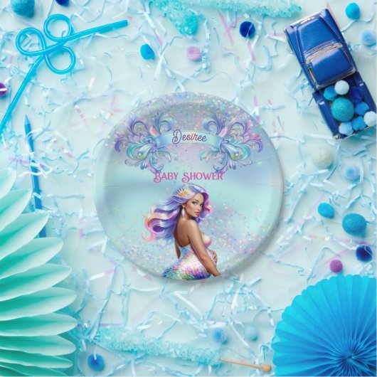 Mermaid Mama Schwangerschaft Kinderdusche Pappteller (Party)