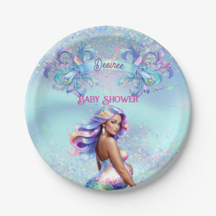 Mermaid Mama Schwangerschaft Kinderdusche Pappteller