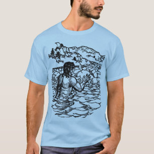 Mermaid Man Merman in Water Fantasy Märchen Kunst T-Shirt