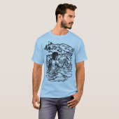 Mermaid Man Merman in Water Fantasy Märchen Kunst T-Shirt (Vorne ganz)
