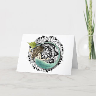Mermaid Mandala leere Grußkarte Karte