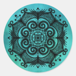 Mermaid Mandala Runder Aufkleber