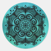 Mermaid Mandala Runder Aufkleber (Vorderseite)